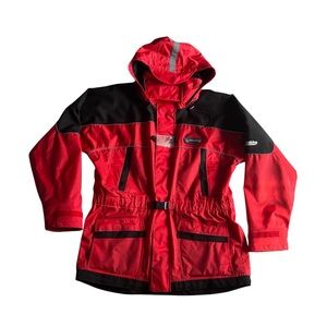 Wetskins Dockside Men’s 100% Waterproof Two-Piece Rainsuit Red/Black Large